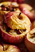 Roasted apples stuffed with nuts, almonds and raisins