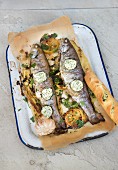 Grilled trout with herb butter