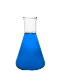 Blue chemical in flask