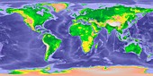 GLOBE world map with bathymetry