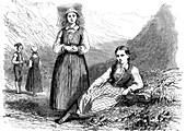 19th Century Norwegian women, illustration