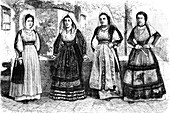 19th Century Sardinian women, illustration