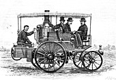 19th Century steam car, illustration