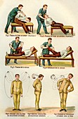 19th Century gymnastic therapy, illustration