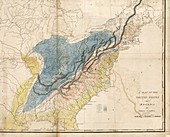 Geological map of the eastern USA, 1809