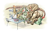 Dinosaur injuries and infections, illustration