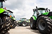 Tractors parked