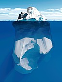 Tip of the iceberg, conceptual illustration
