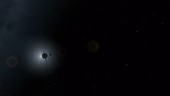Voyager 2 flying by Neptune, animation