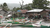 Boats in harbour in Typhoon Noul