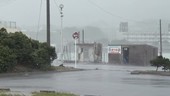 Street scene during Typhoon Vongfong