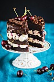 Black Forest gateau, a piece removed