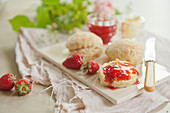 Scones with clotted cream and jam