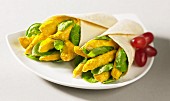 Curried chicken spinach wrap