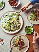 Indian Roast Carrot Salad with coriander, coconut dressing