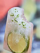 Margarita-Eis-Popsicle mit Limettensalz