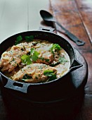 Chicken curry with coriander leaves