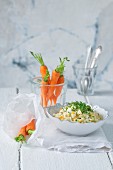Egg salad with carrots and cress