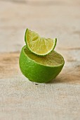 Half a lime and a small slice of lime