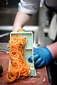 A Chef Making Carrot Noodles