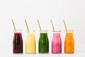 Fresh colorful smoothies