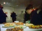 Buffet table at an art gallery, time-lapse footage