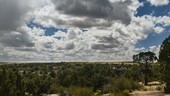 Desert landscape and clouds, time-lapse footage