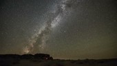 Milky Way and meteors before dawn, time-lapse footage