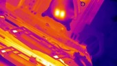 Computer core warming, timelapse thermography