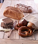 Various breads, pretzels and rolls