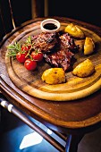 Spanish pork ribs at the restaurant 'Assirto', Moneglia, Liguria, Italy