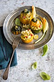Zucchini filled with pasta