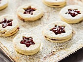 Raspberry jam biscuits