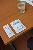 Urine multi-drug test kit and sample