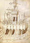War ship, 15th century illustration