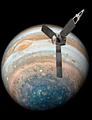 Juno spacecraft at Jupiter, illustration