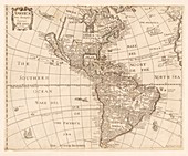 Map of the Americas, 17th century