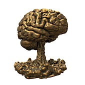 Brain made of bronze, illustration