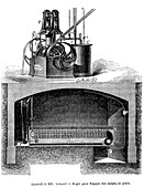 19th Century ice cube machine, illustration