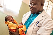 Doctor caring for a newborn baby