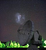 Large Magellanic Cloud over ALMA telescopes, Chile