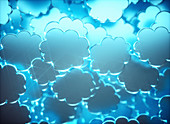 Blue clouds, illustration