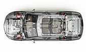 Car viewed from above, illustration