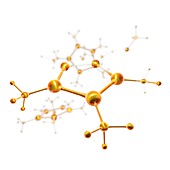 Abstract molecule model, illustration