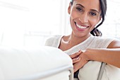 Woman smiling towards camera