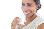 Woman with glass of water