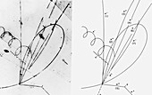 Bubble chamber photo of sigma particle decay