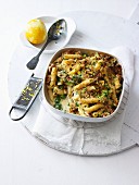 Broccoli and Cheese Penne with Garlic Lemon Crumbs
