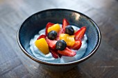 Fresh fruit in yoghurt