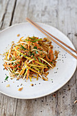 Vegetable noodles with soy sauce